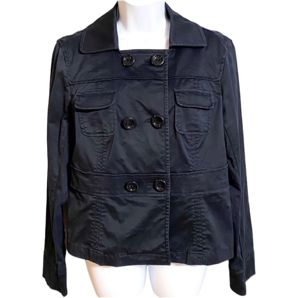 Ann Taylor Black Double Breasted Moto Jacket